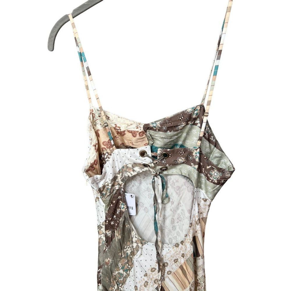 Free People Fiona Maxi Dress Floral Patchwork Boho Slip Dress, NEW - Picture 5 of 9